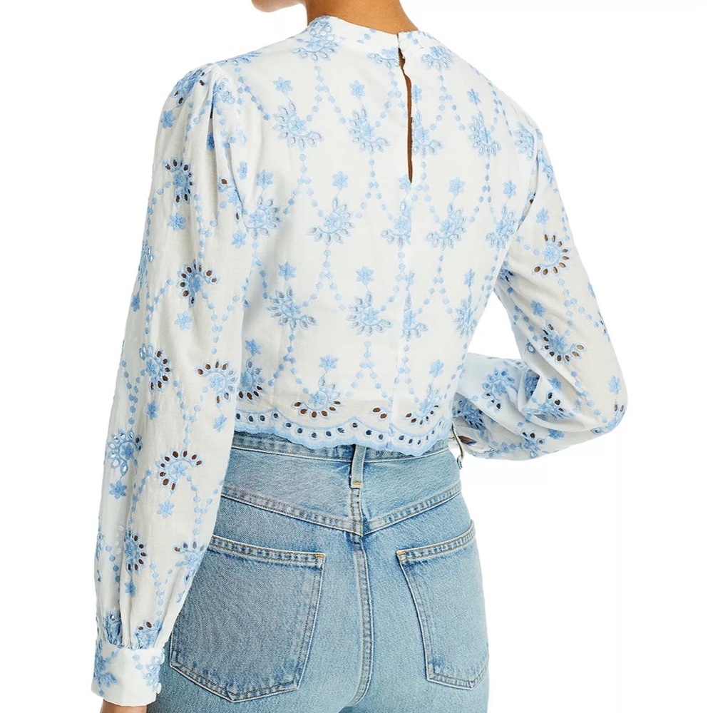 AQUA
Cotton Eyelet Crop Top